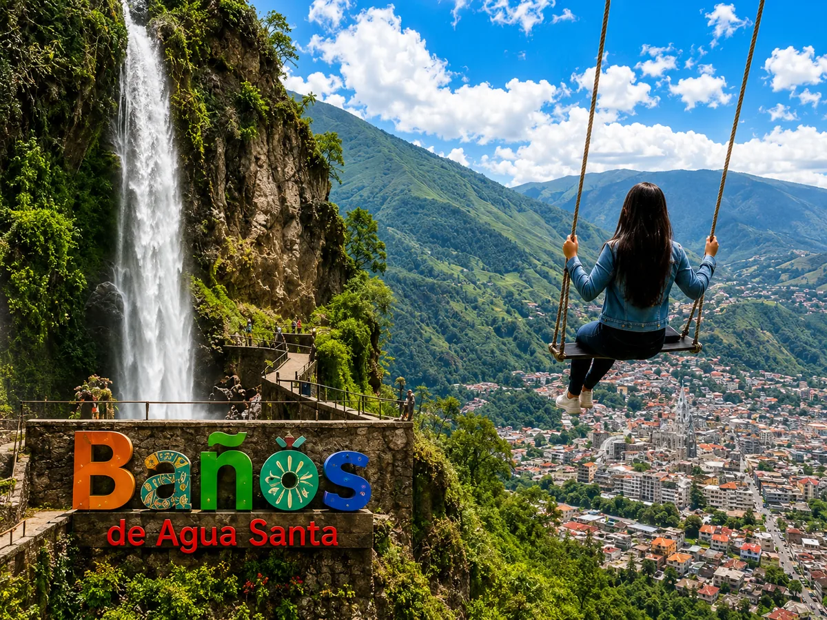 Baños Day Trip from Quito with swing waterfall and mountain views