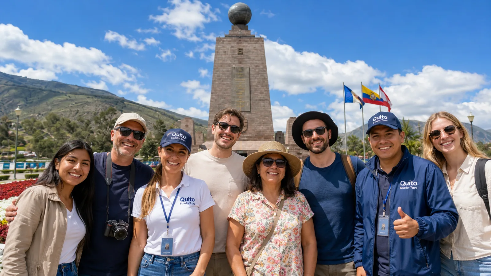 Mitad del Mundo Tour group with Quito Ecuador Tours